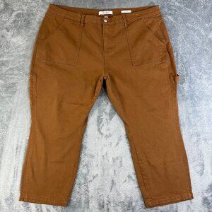 Judy Blue Carpenter Jeans Women's 24W Slim Fit Brown Stretch Utility Workwear